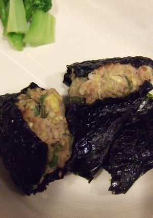 オクラつくねの海苔はさみ焼き～梅風味～-レシピのメイン写真