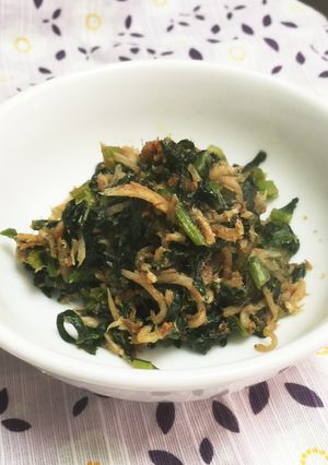 小松菜とちりめんじゃこの鰹粉煮-レシピのメイン写真