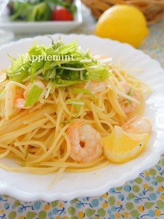 海老と水菜のレモンクリームパスタ-レシピのメイン写真
