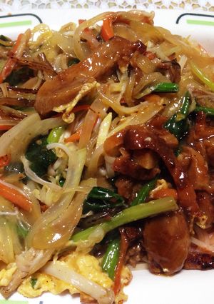 野菜たっぷりオープンオムレツのせパスタ-レシピのメイン写真