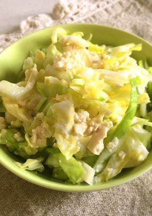 豆腐とキャベツの塩サラダ♡-レシピのメイン写真