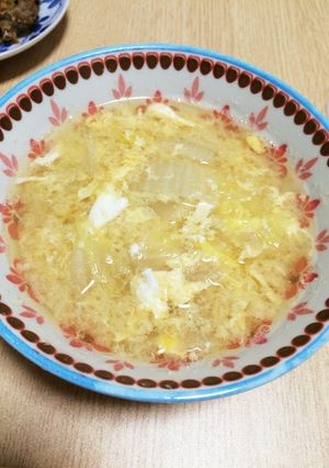 白菜とふわふわ卵の味噌汁-レシピのメイン写真