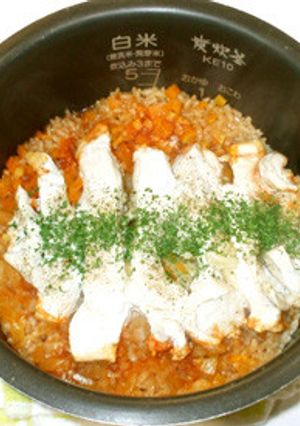 チキンライス♪簡単に炊飯器オムライスにも-レシピのメイン写真