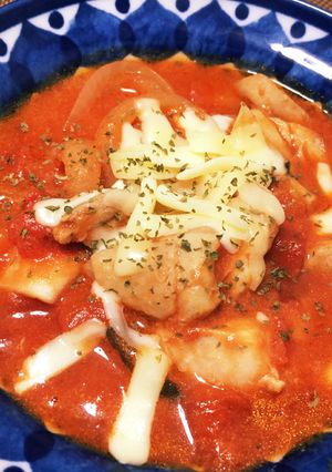 簡単!チーズのせ鶏肉のトマト煮♡-レシピのメイン写真