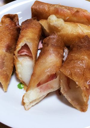 ＊餅ベーコン春巻き＊-レシピのメイン写真