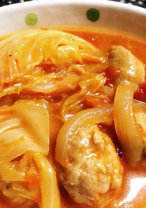 ごろっとキャベツと肉団子のトマト煮-レシピのメイン写真
