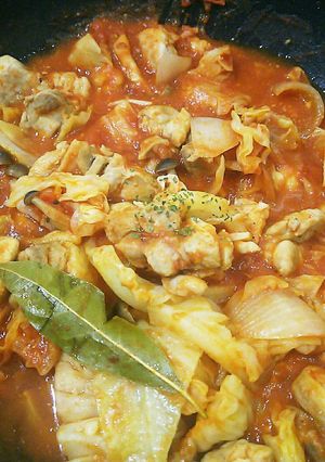 フライパン１個で簡単♪トマキャベ煮込み-レシピのメイン写真