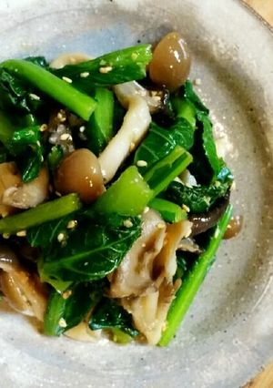 小松菜と茸の味噌ポン酢和え-レシピのメイン写真