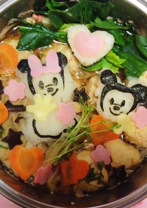 鶏つみれ鍋♡ミキミニの大根おろしアート♪-レシピのメイン写真