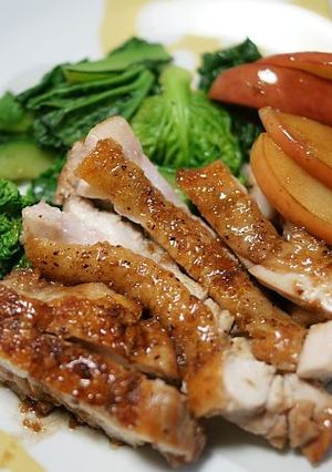 チキンハニーロースト　リンゴソテー添え-レシピのメイン写真