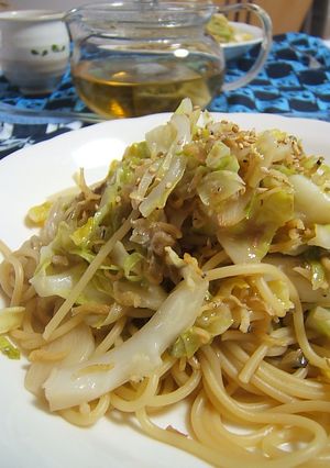 春キャベツとしらすの和風パスタわさび風味-レシピのメイン写真