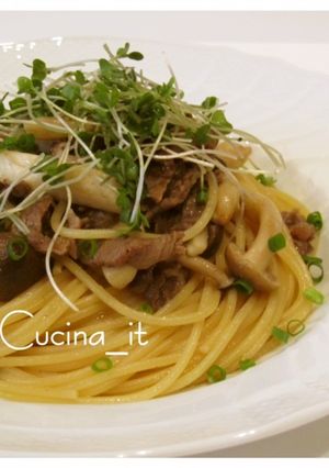 牛肉とキノコの和風スパゲッティ-レシピのメイン写真