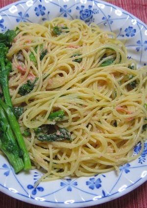 簡単感嘆!とまーす菜の花とたらこのパスタ-レシピのメイン写真