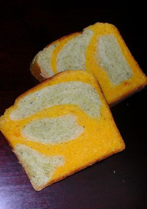レンジパンで「２色食パン」♪-レシピのメイン写真
