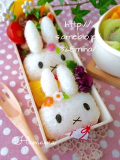 俵おにぎりで♡ミッフィーちゃんキャラ弁-レシピのメイン写真