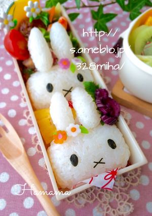俵おにぎりで♡ミッフィーちゃんキャラ弁-レシピのメイン写真