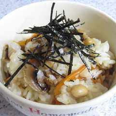 A picture of 栄養満点！大豆と豚肉の混ぜご飯☆おこわ風.