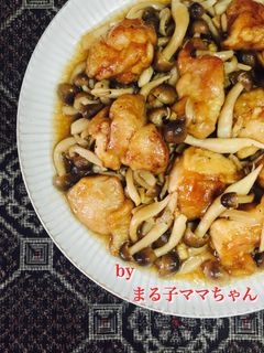 鶏肉としめじの蜂蜜黒酢炒め-レシピのメイン写真