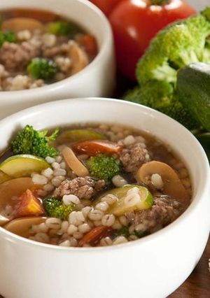 腸活！もち麦入牛肉とブロッコリーのスープ-レシピのメイン写真
