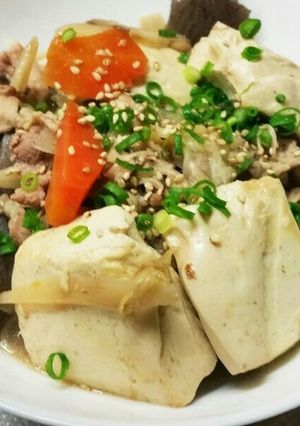 野菜たっぷり肉豆腐味噌味-レシピのメイン写真