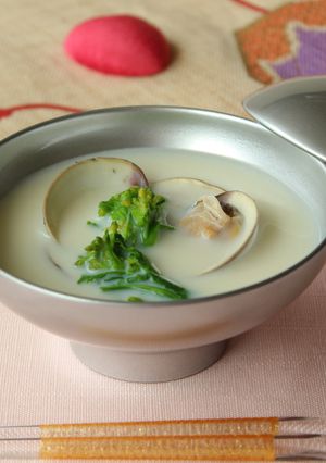 ひなまつりに♡みそ香るはまぐり豆乳スープ-レシピのメイン写真