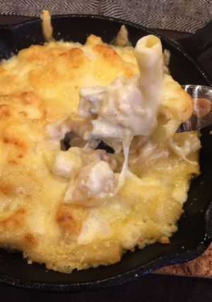 焼くまで15分！簡単エビマカロニグラタン-レシピのメイン写真