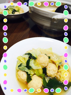 【覚書】超簡単!鶏肉だんご鍋☆-レシピのメイン写真