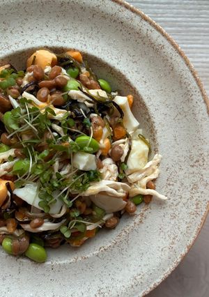 ダイエット♫鶏ささみ枝豆ゆで卵納豆めかぶ塩昆布-レシピのメイン写真