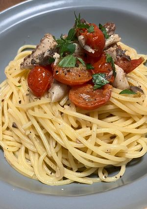 鯖缶と赤ワインビネガーのパスタ-レシピのメイン写真