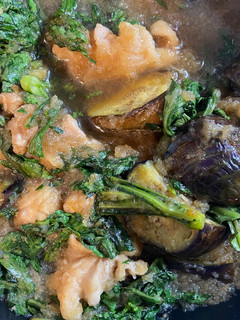 鶏肉とナスと春菊のみぞれ煮-レシピのメイン写真