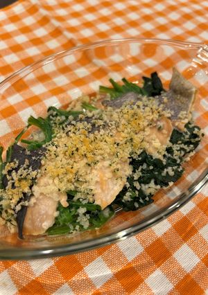 ほうれん草と鮭のパン粉焼き-レシピのメイン写真