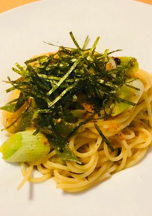 長ネギ＆タラコふりかけの和風オイルパスタ-レシピのメイン写真