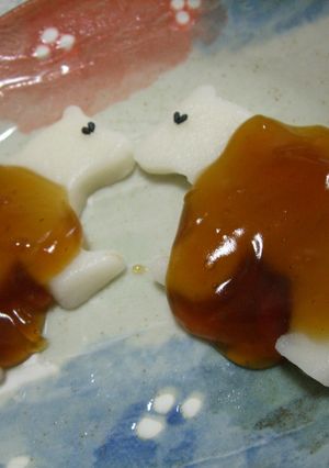 簡単和菓子☆ラブラブみたらし動物♪-レシピのメイン写真