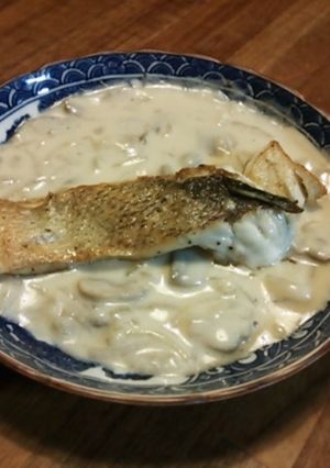白身魚のポワレ　マシュルームソース-レシピのメイン写真