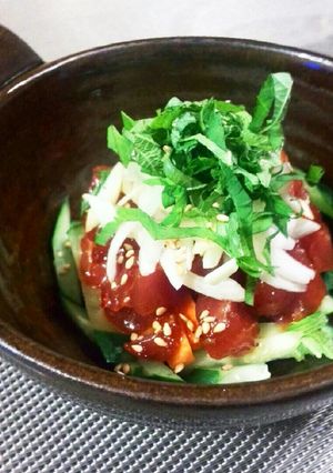 超簡単☆焼肉のタレでお刺身ユッケ-レシピのメイン写真