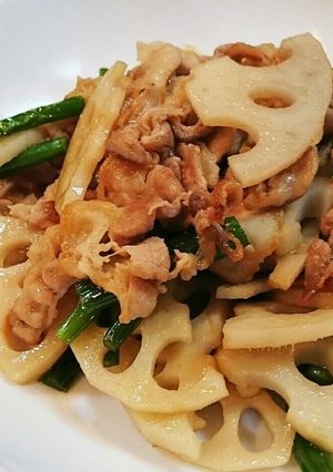簡単～豚バラとレンコンの中華風炒め☆-レシピのメイン写真