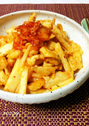 簡単免疫アップ！鶏胸肉の長芋キムチ炒め-レシピのメイン写真
