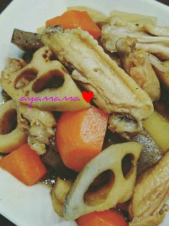 めんつゆで簡単♥手羽中と野菜の煮物-レシピのメイン写真