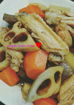 めんつゆで簡単♥手羽中と野菜の煮物-レシピのメイン写真