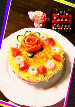 手抜きで簡単！ちらし寿司のケーキ-レシピのメイン写真