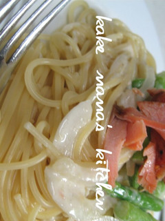 焼鮭♥♡アスパラのクリームパスタ-レシピのメイン写真