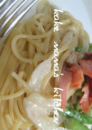 焼鮭♥♡アスパラのクリームパスタ-レシピのメイン写真