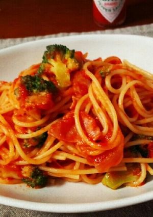 ベーコンとブロッコリーのトマトパスタ-レシピのメイン写真