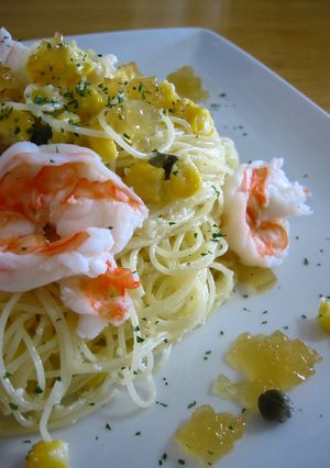 コンソメゼリーdeエビ冷製パスタ☆-レシピのメイン写真