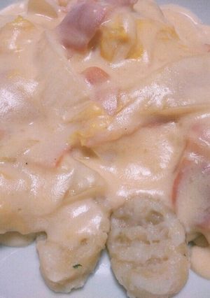 じゃがりこニョッキの白菜ベーコンクリーム-レシピのメイン写真