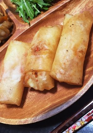 簡単!!トマ玉チーズ春巻き-レシピのメイン写真