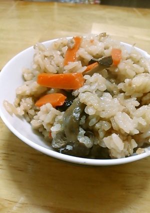 鶏ひき肉ときのこの炊き込みご飯-レシピのメイン写真
