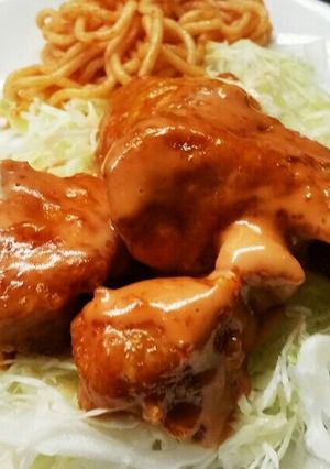 鶏手羽唐揚げ和風ピリ辛オーロラソース-レシピのメイン写真