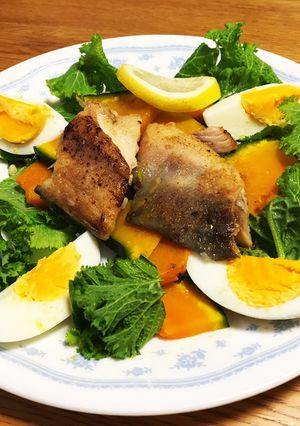 ほっけ干物とわさび菜のサラダ-レシピのメイン写真