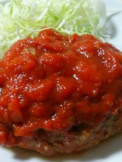【トマト缶】トマト煮込みハンバーグ-レシピのメイン写真
